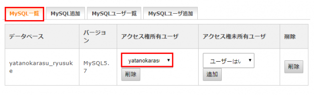 MySQLとアクセス権ユーザー
